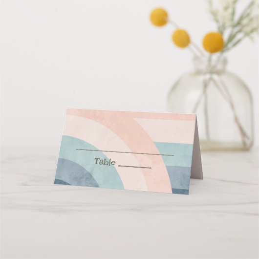 Trouwdag in regenboogstijl jaren 70 plaatskaartje (Voorkant)