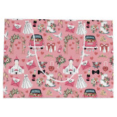 Trouwdag in roze groot cadeauzakje (Achterkant)