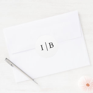 Trouwdag in traditionele zwart-wit formele elegant ronde sticker