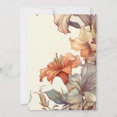 Trouwdag in Vintage Floral Art Nouveau-stijl Kaart (Achterkant)