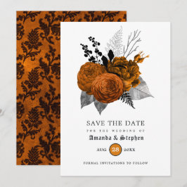 Trouwdag in vintage gotische stijl save the date