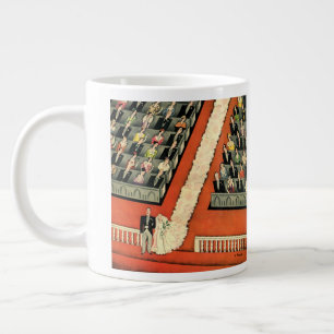 Trouwdag in vintage stijl, Art Deco bruid en bruid Grote Koffiekop