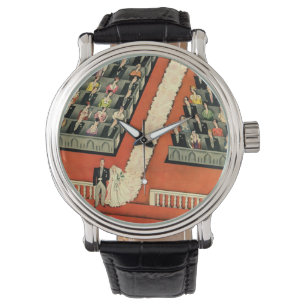 Trouwdag in vintage stijl, Art Deco bruid en bruid Horloge