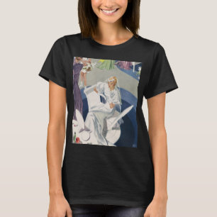 Trouwdag in vintage stijl, bruid in mid century mo t-shirt