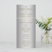 Trouwdag in Zilver Programmakaart (Staand voorkant)