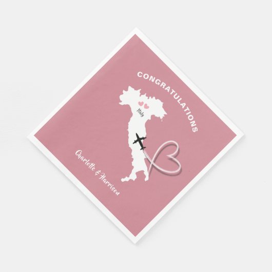 Trouwdag Italië Europa Rose Goud Servet (Hoek)