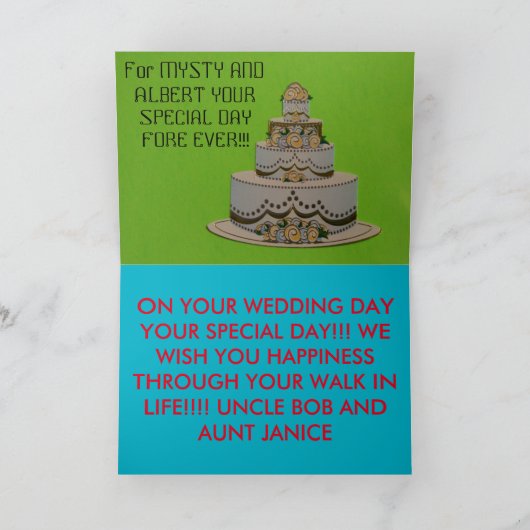 TROUWDAG KAART (Binnen)