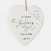 Trouwdag Keepsake - Huwelijk Kerstmis Ornament (Rechts)