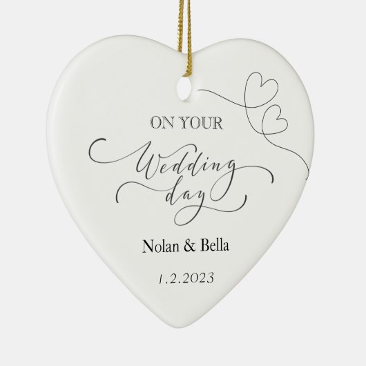 Trouwdag Keepsake - Huwelijk Kerstmis Ornament (Rechts)