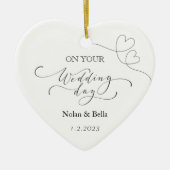 Trouwdag Keepsake - Huwelijk Kerstmis Ornament (Voorkant)