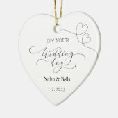 Trouwdag Keepsake - Huwelijk Kerstmis Ornament (Links)