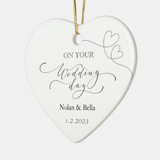 Trouwdag Keepsake - Huwelijk Kerstmis Ornament (Links)