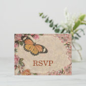 Trouwdag Koppel Antieke Rozen Bruiloft Kaart (Staand voorkant)