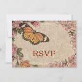 Trouwdag Koppel Antieke Rozen Bruiloft Kaart (Voorkant)