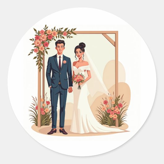 Trouwdag liefde Stickers (Voorkant)