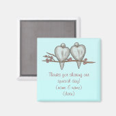 Trouwdag Lovebirds Magnet (Voorkant / Achterkant)
