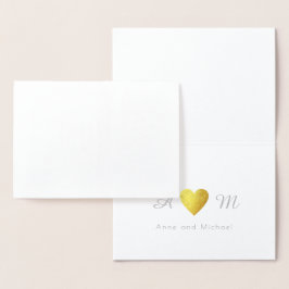 trouwdag met bedankje en monogram folie kaarten