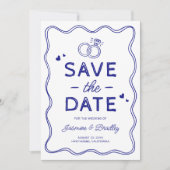 Trouwdag met Fantasievolle Doodle Save The Date (Voorkant)