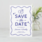 Trouwdag met Fantasievolle Doodle Save The Date (Staand voorkant)
