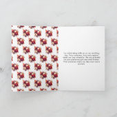 Trouwdag met romantische rode rozen bedankkaart (Binnen)