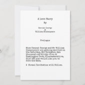 Trouwdag met schrijfmachineboek-thema save the date (Achterkant)