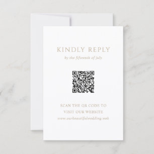 Trouwdag met vintage gouden klassieke moderne QR-c RSVP Kaartje