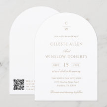Trouwdag met vintage gouden monogram klassieke QR-