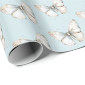 Trouwdag met Vlinders Bruidsshower Cadeaupapier (Rol Hoek)