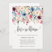 Trouwdag met waterverf bloemen bruiloft kaart (Voorkant / Achterkant)