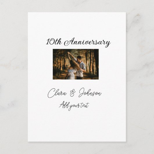 Trouwdag naam jaar afbeelding tekst koppel briefkaart (Voorkant)