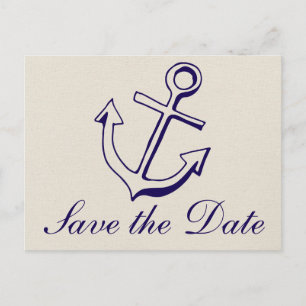Trouwdag Nautisch Marineblauw Anker Lichtbruin Ver Briefkaart
