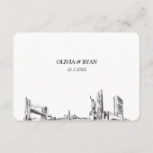 Trouwdag New York City Traditioneel RSVP Maaltijdo Informatiekaartje (Achterkant)
