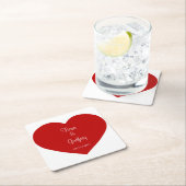 Trouwdag Onderzetters Romantisch Rood Hart (Insitu)