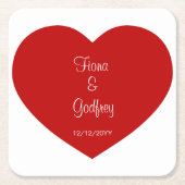 Trouwdag Onderzetters Romantisch Rood Hart (Voorkant)