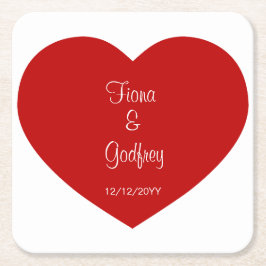 Trouwdag Onderzetters Romantisch Rood Hart