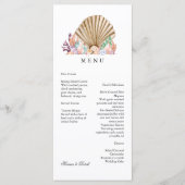 Trouwdag op het koraal- en schelpenstrand menu (Voorkant)