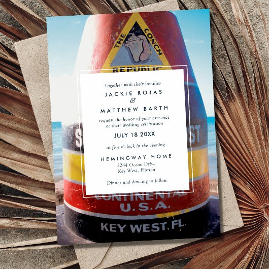 Trouwdag op het strand van Key West Florida Kaart