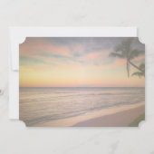 Trouwdag op Sunset Beach, Palms RSVP Kaart (Achterkant)