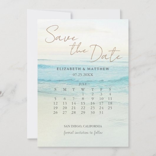 Trouwdag op Sunset Beach Save The Date (Voorkant)