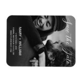 Trouwdag Opslag Datum Foto Zwart En Wit Magneet (Horizontaal)