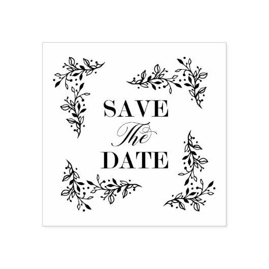 Trouwdag opslag Quote Takken Frame Rubberstempel (Afrduk)