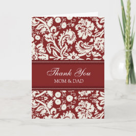 Trouwdag Ouders Bedankt Koraalrood Damast
