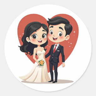 Trouwdag paar Sticker