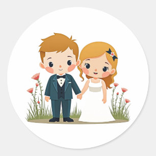 Trouwdag paar Stickers