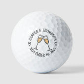 Trouwdag Party Gift Champagne Toasting Golfballen (Voorkant)