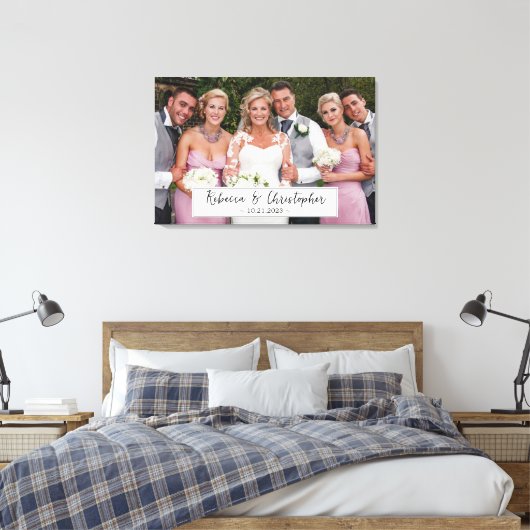 Trouwdag Persoonlijke Foto en Tekst  Canvas Afdruk (Insitu (Slaapkamer))