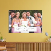 Trouwdag Persoonlijke Foto en Tekst  Canvas Afdruk (Insitu (Woonkamer))