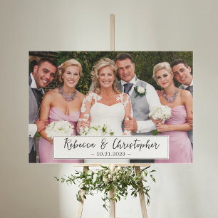 Trouwdag Persoonlijke Foto en Tekst Canvas Afdruk