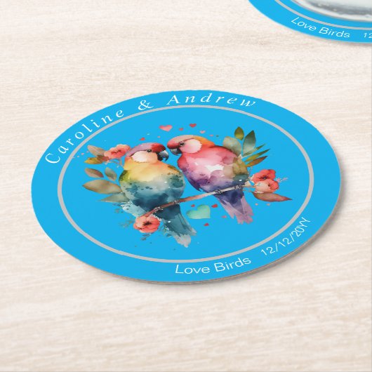 Trouwdag / repetitie Onderzetters Tortelduifjes (Gebogen)