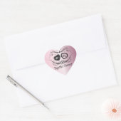 Trouwdag Roze Hart Sticker (Envelop)